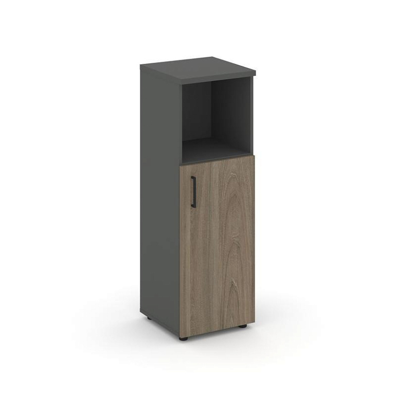 шкаф средний узкий style project sn.stu.e-201(r) антрацит/вяз благородный/черный ручки фото
