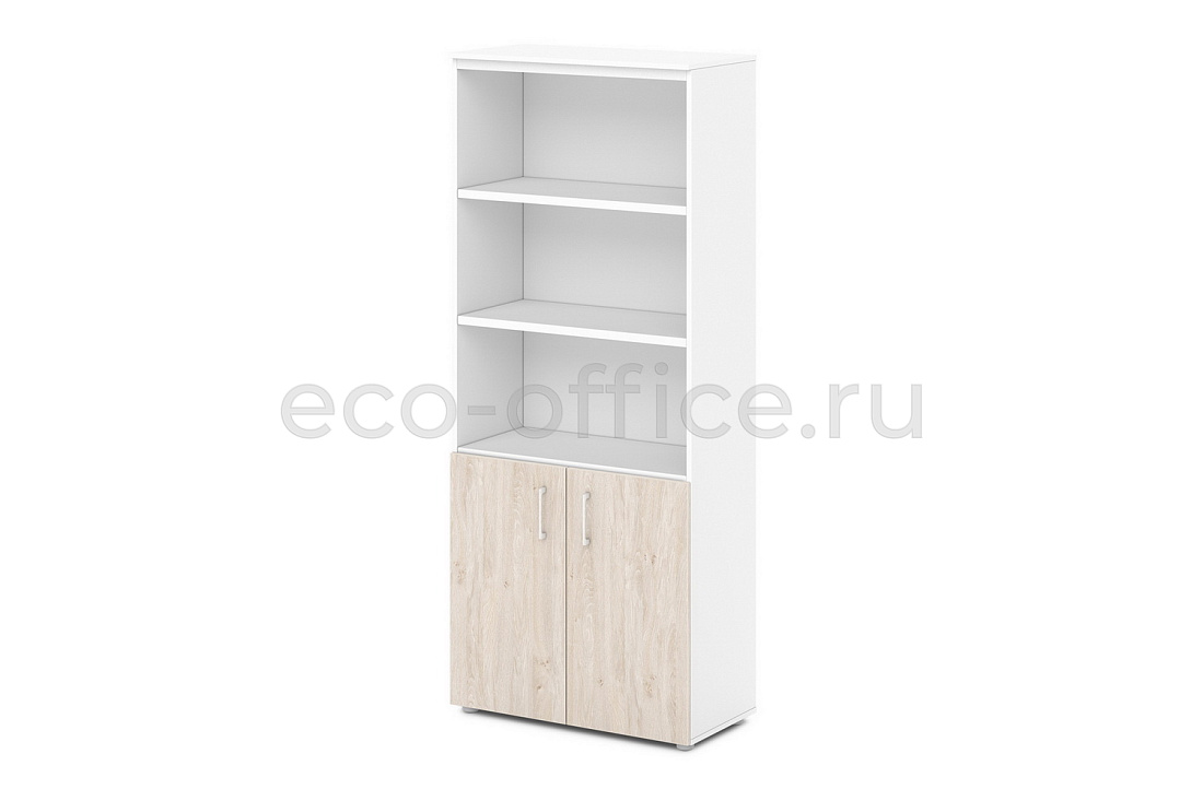 Шкаф для документов полузакрытый SENTIDA S-604 Белый / Белый / Дуб Верцаска светлый  стоимость