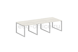 Стол переговорный (3 столешницы) METAL SYSTEM STYLE БО.ПРГ-3.1 Дуб Наварра / Серый металл фото