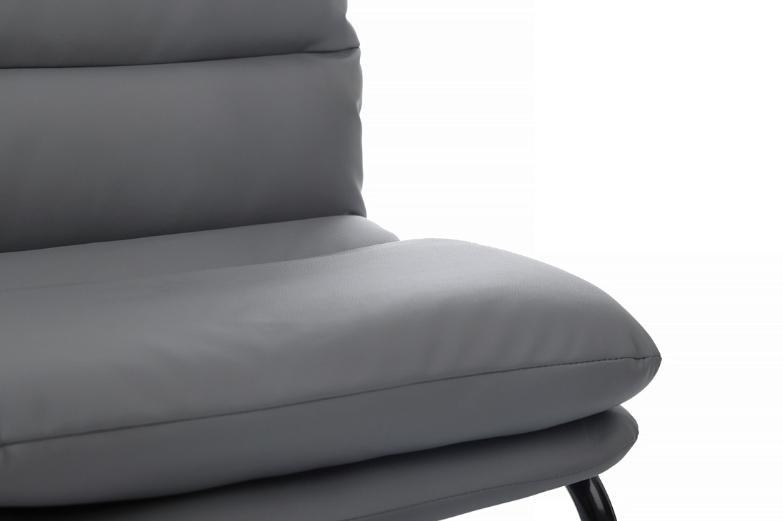 кресло rv chair pegas ps-919 серая экокожа / чёрный металл фото