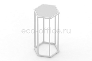 Стол журнальный HEX-800 Белый / Белый металл фото