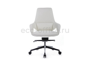 Кресло руководителя RV Design AURA-M FK005-B Белая кожа фото