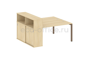 Рабочая станция с опорным шкафом-купе METAL SYSTEM QUATTRO 5x5 50БП.РС-СШК-2.3 Акация Лорка / Мокко металл фото