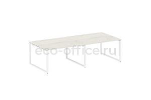 Стол переговорный (2 столешницы) METAL SYSTEM STYLE БО.ПРГ-2.3 Дуб Наварра / Белый металл фото