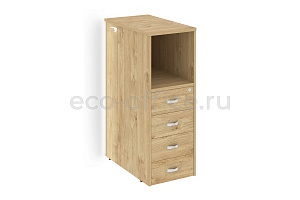 Тумба с подсветкой 4 ящика завершающая правая ONIX O.R-TV-4.S (R) Тиквуд Светлый фото