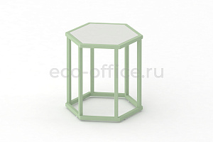 Стол журнальный HEX-450 ColorPastel Сатин / Бело-зелёный (RAL 6019) фото