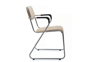 Кресло RV Chair NIX PLUS OMKL-04 Бежевая экокожа / Хром металл фото