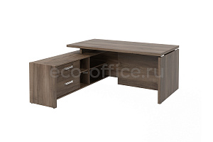 Стол с опорной тумбой левый FESTUS FI-117L.DD Орех Пацифик Табак фото