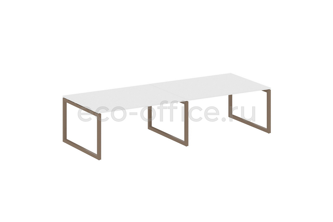 Стол переговорный (2 столешницы) METAL SYSTEM QUATTRO 5x5 50БО.ПРГ-2.4 Белый / Мокко металл  стоимость