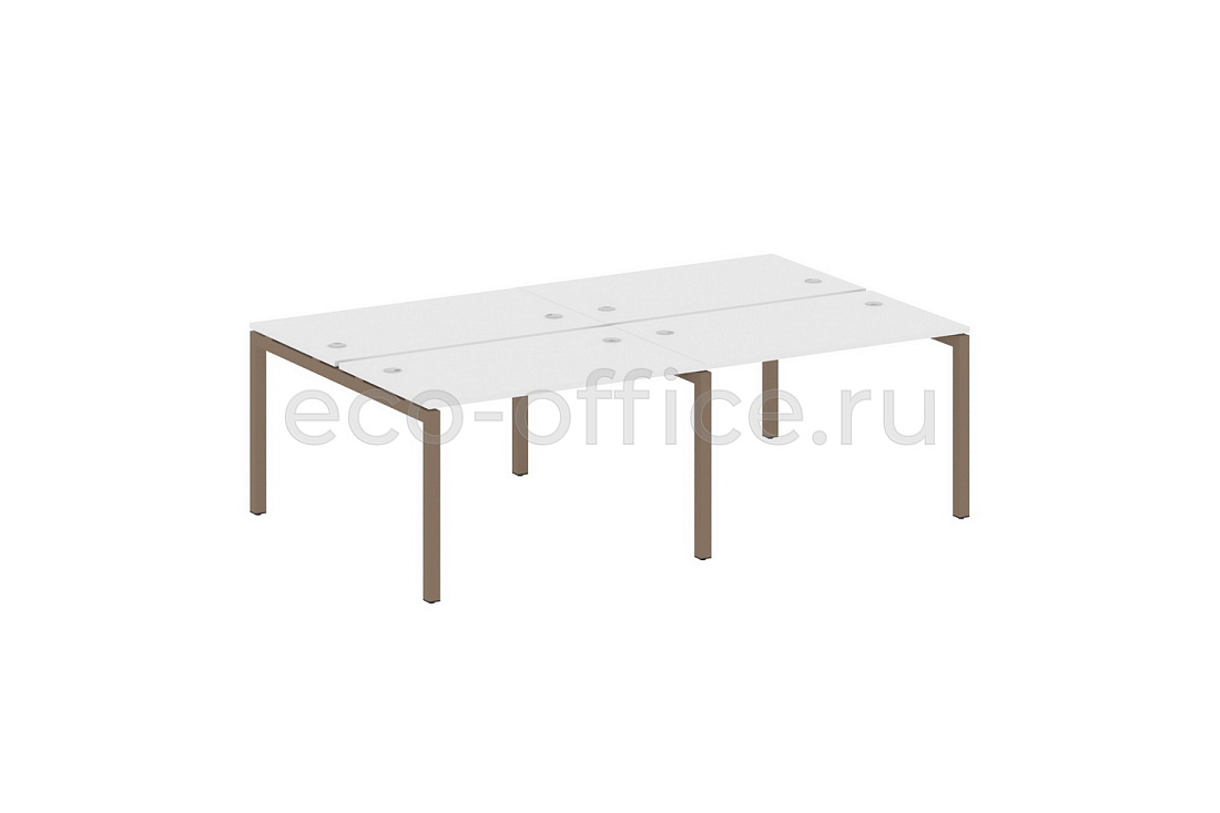 Рабочая станция на 4 рабочих места METAL SYSTEM QUATTRO 5x5 50БП.СМ-4.2 Белый / Мокко металл  стоимость
