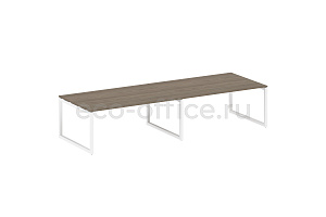 Стол переговорный (2 столешницы) METAL SYSTEM QUATTRO 5x5 50БО.ПРГ-2.5 Вяз Благородный / Белый металл фото