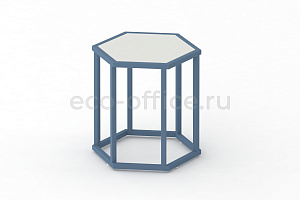 Стол журнальный HEX-450 ColorPastel Сатин / Голубино-синий (RAL 5014) фото