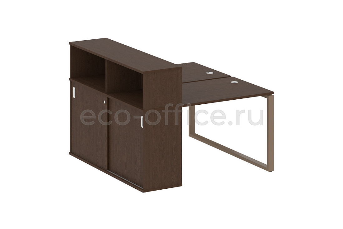 Рабочая станция с опорным шкафом-купе METAL SYSTEM STYLE БО.РС-СШК-2.1 Венге Цаво / Мокко металл  стоимость