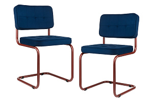 Комплект конференц-кресел ECO-CHAIR COLOMBO Comfort CLM-05 Синий велюр / Терракот металл фото