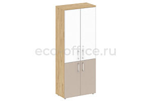 Шкаф высокий широкий SHIFT SK.ST-1.2R white Тиквуд Светлый / Капучино фото