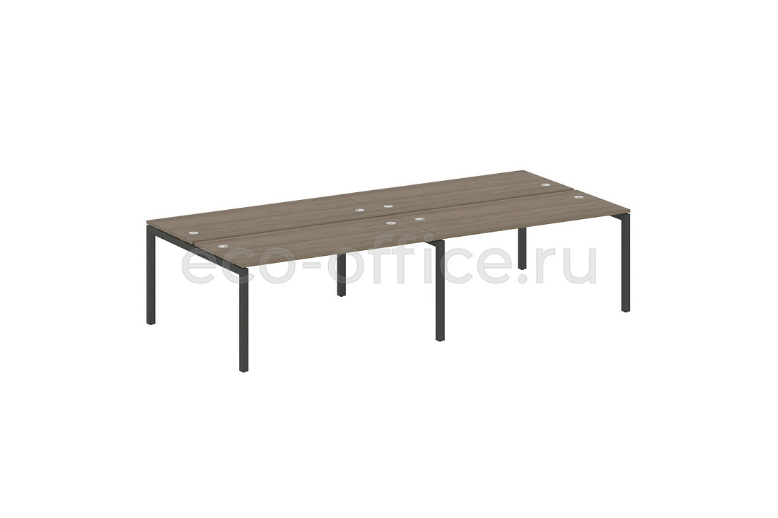 Рабочая станция на 4 рабочих места METAL SYSTEM QUATTRO 5x5 50БП.СМ-4.4 Вяз Благородный / Антрацит металл   стоимость