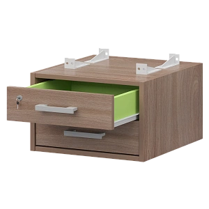 Тумба подвесная для столов на м/каркасе гл.600 мм Protech АМТ2-02М.60 Темный шимо/Белый фото