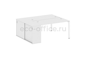 Рабочая станция с опорным шкафом-купе METAL SYSTEM STYLE БП.РС-СШК-1.3 Белый / Белый металл фото