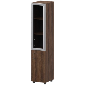 Стеллаж комбинированный узкий с стеклянным фасадом в алюминиевой раме правый Protech К-932,К-936,К-940,КФ-936,КФ-939 Лагос фото