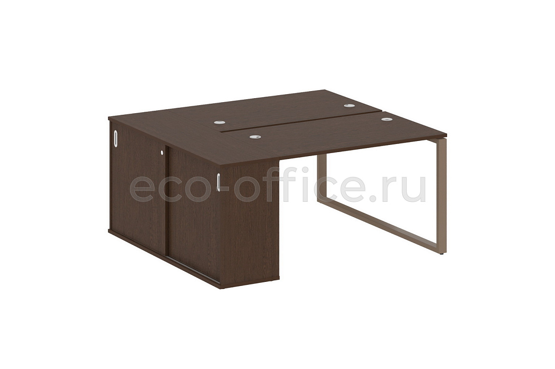 Рабочая станция с опорным шкафом-купе METAL SYSTEM STYLE БО.РС-СШК-1.2 Венге Цаво / Мокко металл  стоимость