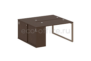 Рабочая станция с опорным шкафом-купе METAL SYSTEM STYLE БО.РС-СШК-1.2 Венге Цаво / Мокко металл фото