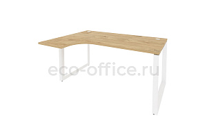 Стол эргономичный левый на О-образном м/к ONIX O.MO-SA-4 (L) Тиквуд Светлый / Белый металл фото