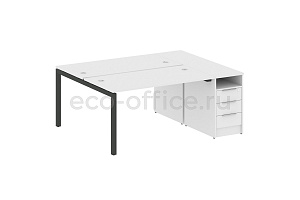 Рабочая станция с опорной тумбой METAL SYSTEM QUATTRO 5x5 50БП.РС-СТП-2.3 Белый / Антрацит металл фото