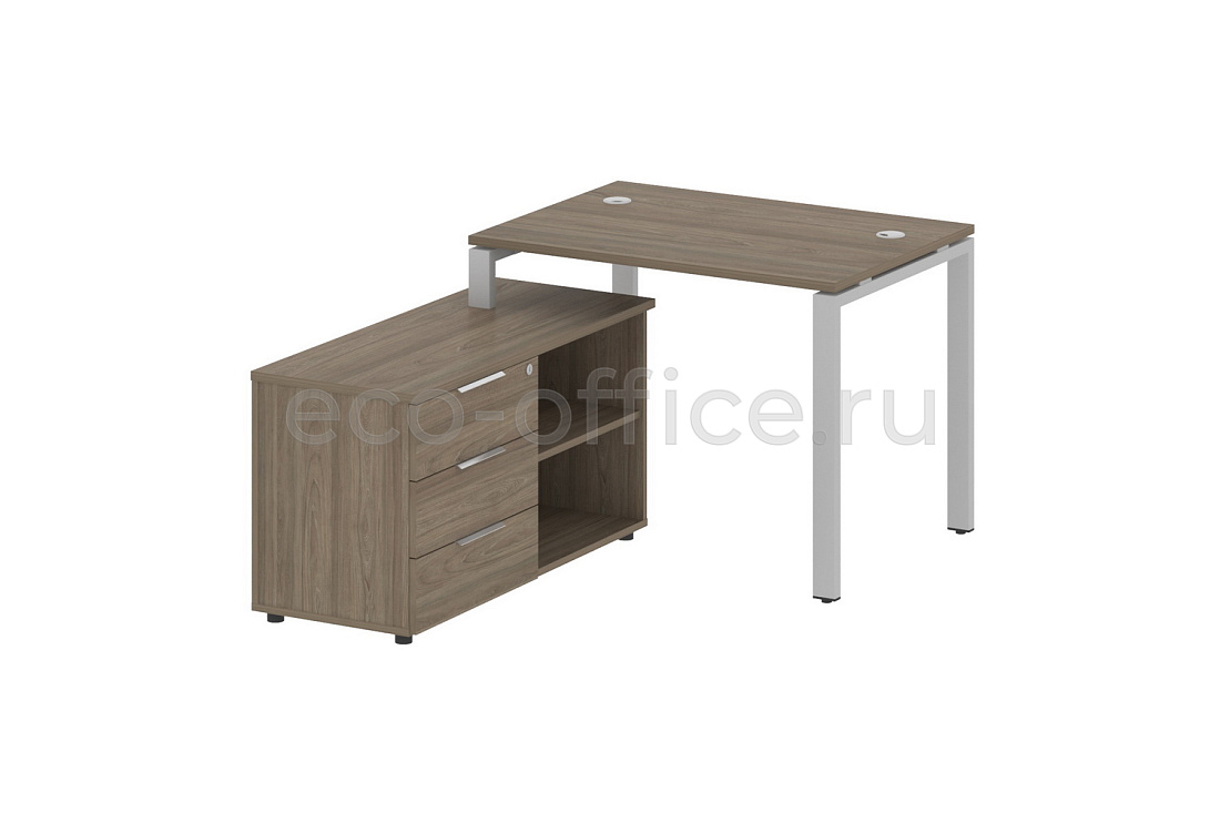 Рабочая станция с опорной тумбой METAL SYSTEM STYLE БП.РС-СТС-2.1 (L) Вяз Благородный / Серый металл  стоимость