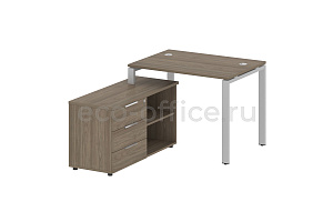 Рабочая станция с опорной тумбой METAL SYSTEM STYLE БП.РС-СТС-2.1 (L) Вяз Благородный / Серый металл фото