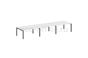 Стол переговорный (3 столешницы) METAL SYSTEM QUATTRO 5x5 50БП.ПРГ-3.4 Белый / Антрацит металл фото