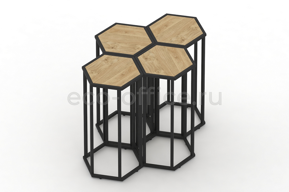Стол журнальный HEX-800 Тиквуд Светлый / Чёрный металл  стоимость