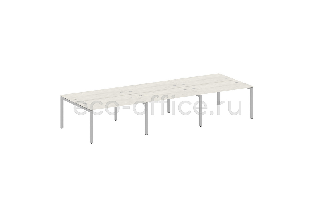Рабочая станция на 6 рабочих мест METAL SYSTEM QUATTRO 5x5 50БП.СМ-6.3 Дуб Наварра / Серый металл  стоимость