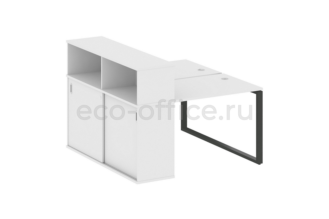 Рабочая станция с опорным шкафом-купе METAL SYSTEM STYLE БО.РС-СШК-2.1 Белый / Антрацит металл  стоимость