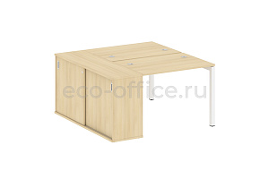 Рабочая станция с опорным шкафом-купе METAL SYSTEM QUATTRO 5X5 50БП.РС-СШК-1.1 Акация Лорка / Белый металл фото