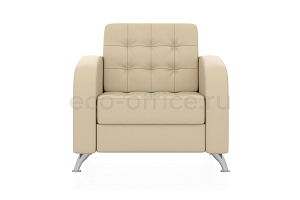 Кресло РОЛЬФ экокожа Euroline 907 Кремово-белый фото