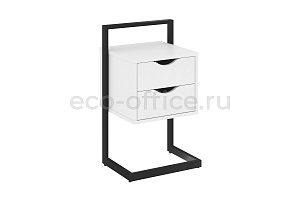 Тумба приставная LOFT VR.L-PY2 Белый бриллиант / Чёрный металл фото