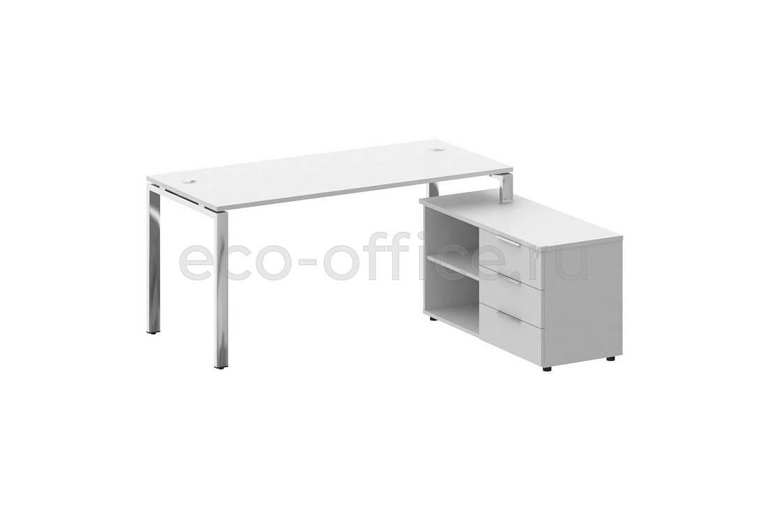 Стол руководителя с опорной тумбой METAL SYSTEM DIRECT БГ.СРТ-4.7 (R) Белый  стоимость
