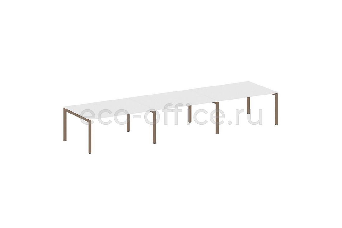 Стол переговорный (3 столешницы) METAL SYSTEM QUATTRO 5x5 50БП.ПРГ-3.5 Белый / Мокко металл  стоимость