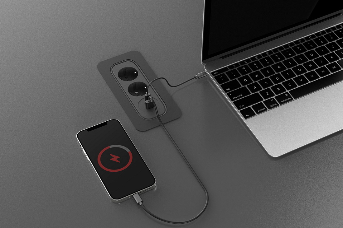 розеточный блок teconik ome021p.2-bk черный фото