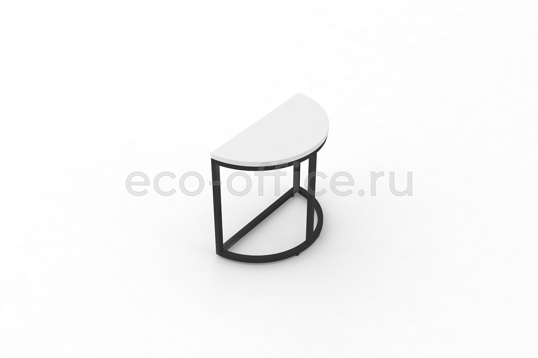 Стол журнальный SLICE-450 Белый Бриллиант / Чёрный металл  стоимость