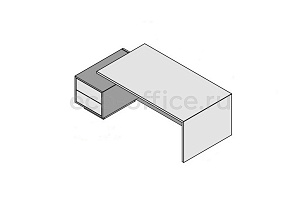 Стол левосторонний с тумбой (меламин) ELITE 174265 Light Poplar / Black фото