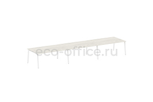 Стол переговорный (3 столешницы) METAL SYSTEM STYLE БА.ПРГ-3.5 Дуб Наварра / Белый металл фото