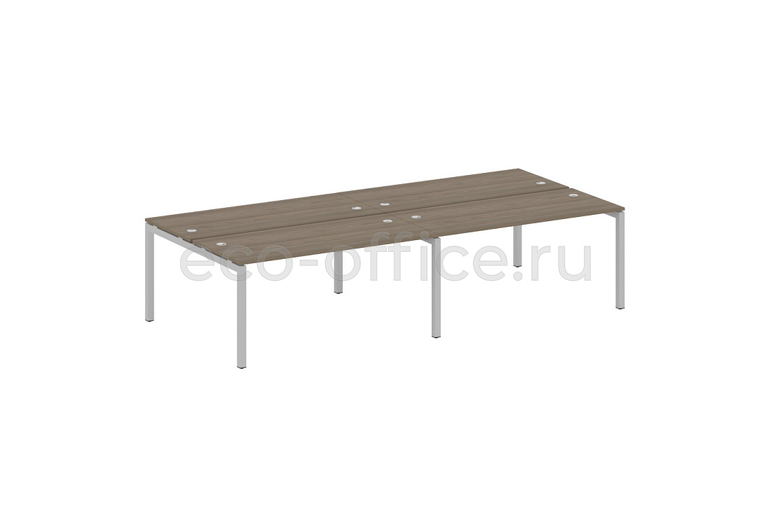 Рабочая станция на 4 рабочих места METAL SYSTEM QUATTRO 5x5 50БП.СМ-4.4 Вяз Благородный / Серый металл  стоимость
