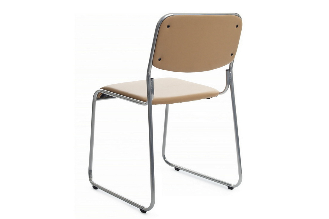 кресло rv chair nix omkl-02 бежевая экокожа / хром металл фото