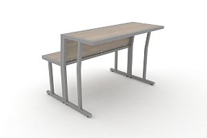 Комплект скамья со столом DESK DKN-1100LS Дуб Аттик / Серый металл фото