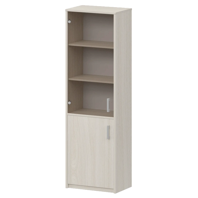 шкаф комбинированный узкий с тонированным стеклом protech а-321/а-стл321тон ясень шимо фото