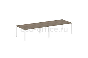 Стол переговорный (2 столешницы) METAL SYSTEM STYLE БП.ПРГ-2.5 Вяз Благородный / Белый металл фото