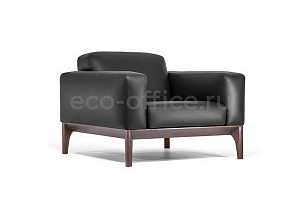 Кресло FIOTTO 1 Dakota black Dollaro black tobacco Чёрная кожа фото