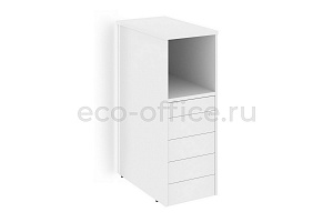 Тумба с подсветкой 5 ящиков TIP-ON завершающая левая ONIX O.R-TV-5 TIP.S (L) Белый Бриллиант фото