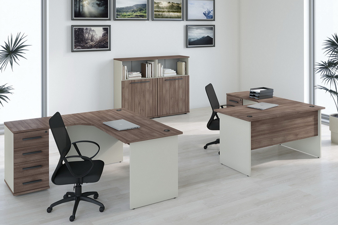 мебель для персонала new line дуб шамони тёмный фото